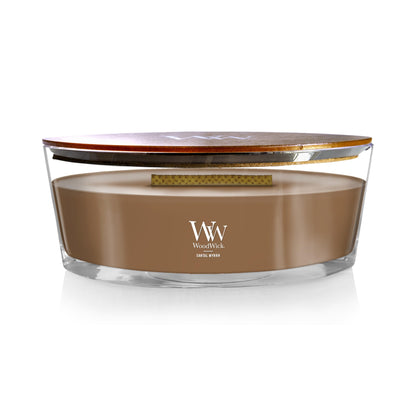 WoodWick Hourglass Scented Candle, Wood Smoke, 21.5 oz., Large, Up to 130 Hours of Burn Time, Fall Candle with Crackling Wick, Soy Wax Blend, Halloween Candle