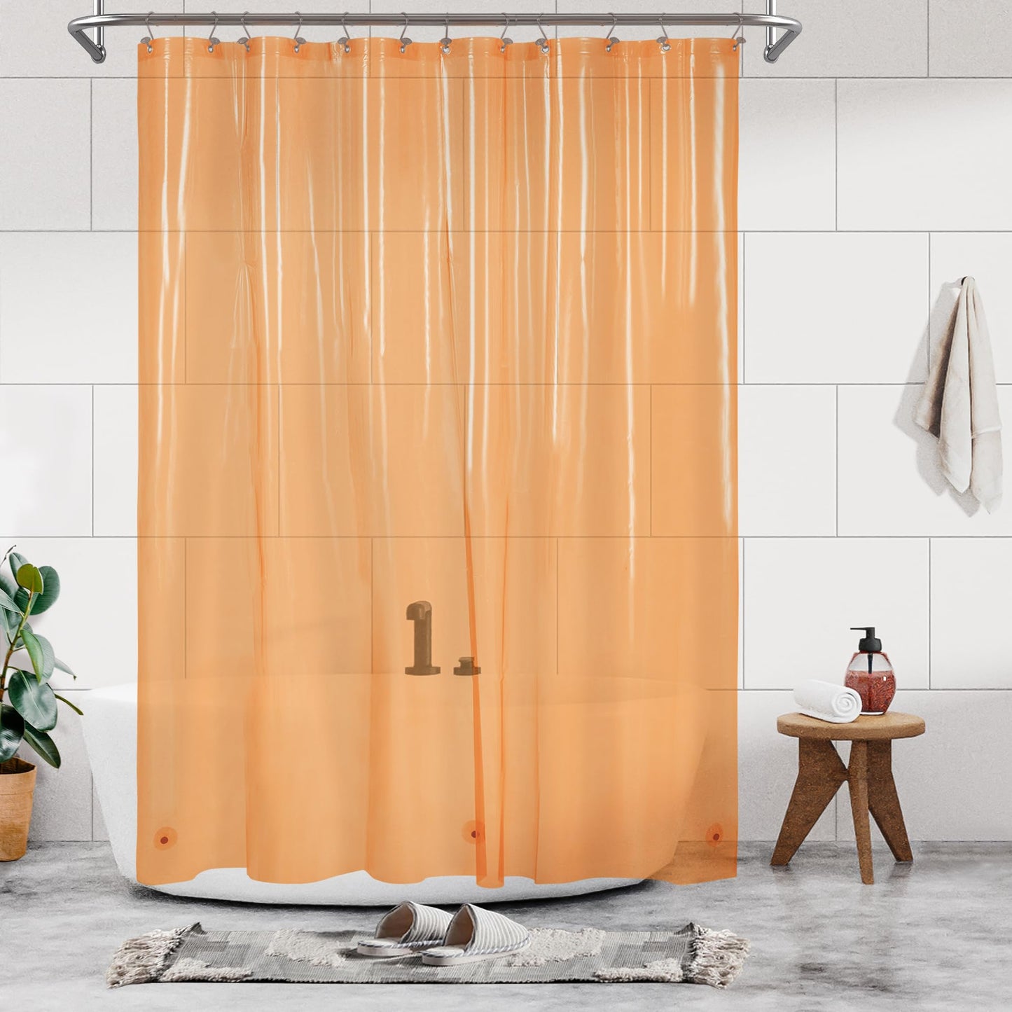 Barossa Design Plastic Shower Liner Clear - Premium PEVA Shower Curtain Liner with Rustproof Grommets and 3 Magnets, Waterproof Cute Lightweight Standard Size Bathroom Curtains - Clear