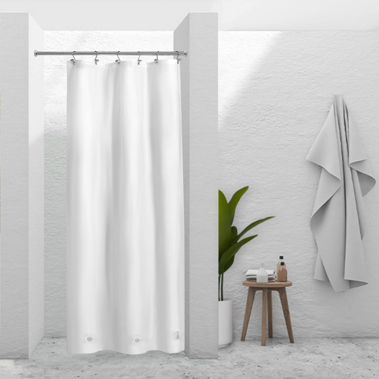 Barossa Design Plastic Shower Liner Clear - Premium PEVA Shower Curtain Liner with Rustproof Grommets and 3 Magnets, Waterproof Cute Lightweight Standard Size Bathroom Curtains - Clear