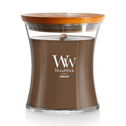 WoodWick Hourglass Scented Candle, Wood Smoke, 21.5 oz., Large, Up to 130 Hours of Burn Time, Fall Candle with Crackling Wick, Soy Wax Blend, Halloween Candle