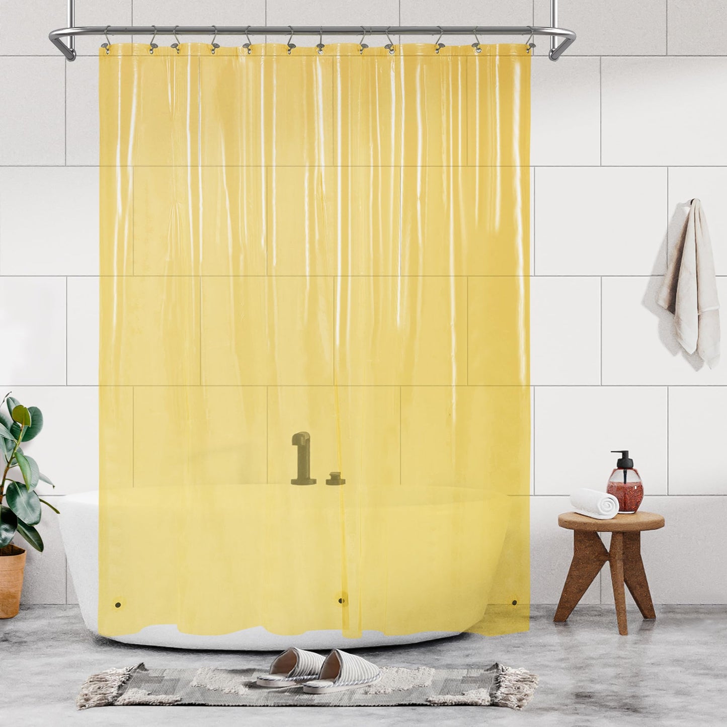 Barossa Design Plastic Shower Liner Clear - Premium PEVA Shower Curtain Liner with Rustproof Grommets and 3 Magnets, Waterproof Cute Lightweight Standard Size Bathroom Curtains - Clear