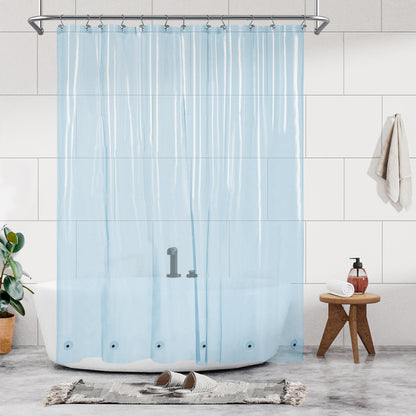Barossa Design Plastic Shower Liner Clear - Premium PEVA Shower Curtain Liner with Rustproof Grommets and 3 Magnets, Waterproof Cute Lightweight Standard Size Bathroom Curtains - Clear