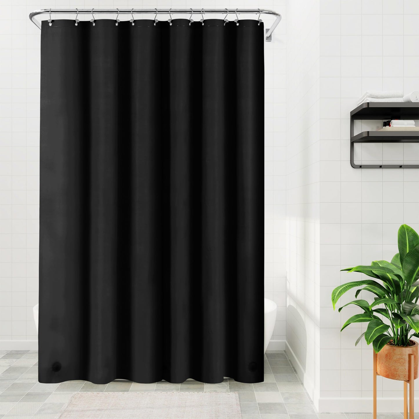 Barossa Design Plastic Shower Liner Clear - Premium PEVA Shower Curtain Liner with Rustproof Grommets and 3 Magnets, Waterproof Cute Lightweight Standard Size Bathroom Curtains - Clear