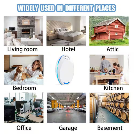 Ultrasonic Pest Control Kit 4-Pack Indoor Mouse, Rat and Spider Repeller, Plug-In Roach Defense for a Rodent-Free Home