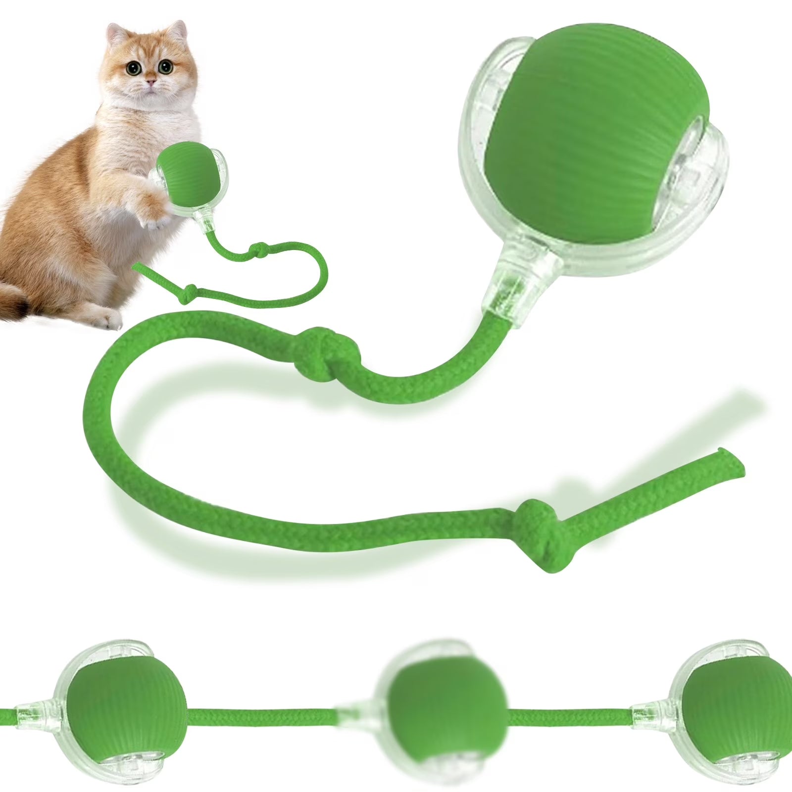 Interactive Cat Toy Ball, 2025 Upgraded Cat Toys for Bored Indoor Adult Cats, Smart Self Rolling Interactive Dog Ball Toys, Automatic Moving Peppy Pet Ball for Cats Kitten