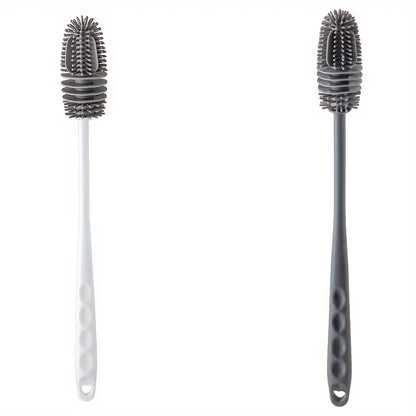Silicone Bottle Cleaning Brush with Long Handle, Flexible No Dead Angle Scrubber for Baby Bottles, Tumblers, Kitchen