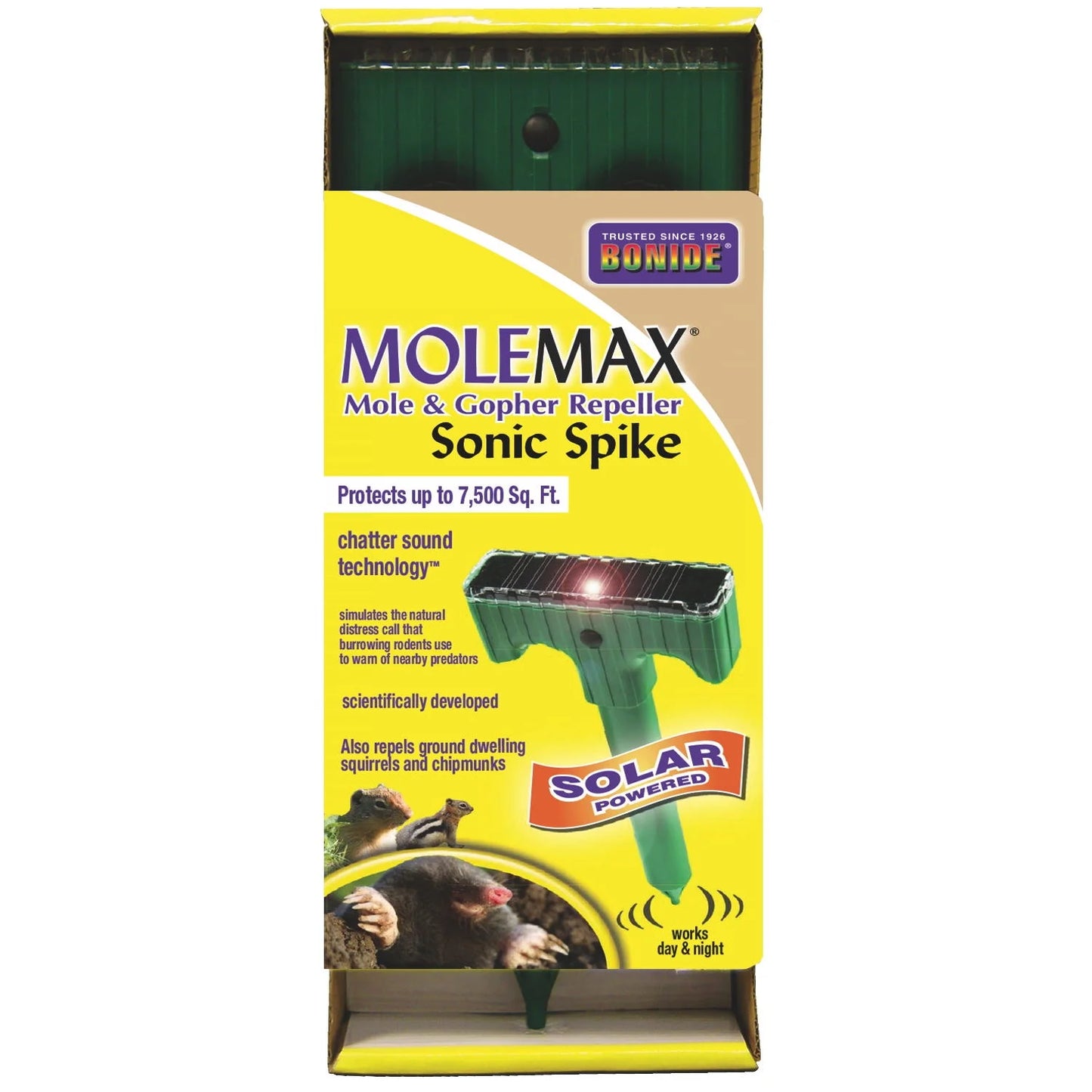 Mole Max Mole & Gopher Repeller Solar Powered Sonic Spike, 1 Unit