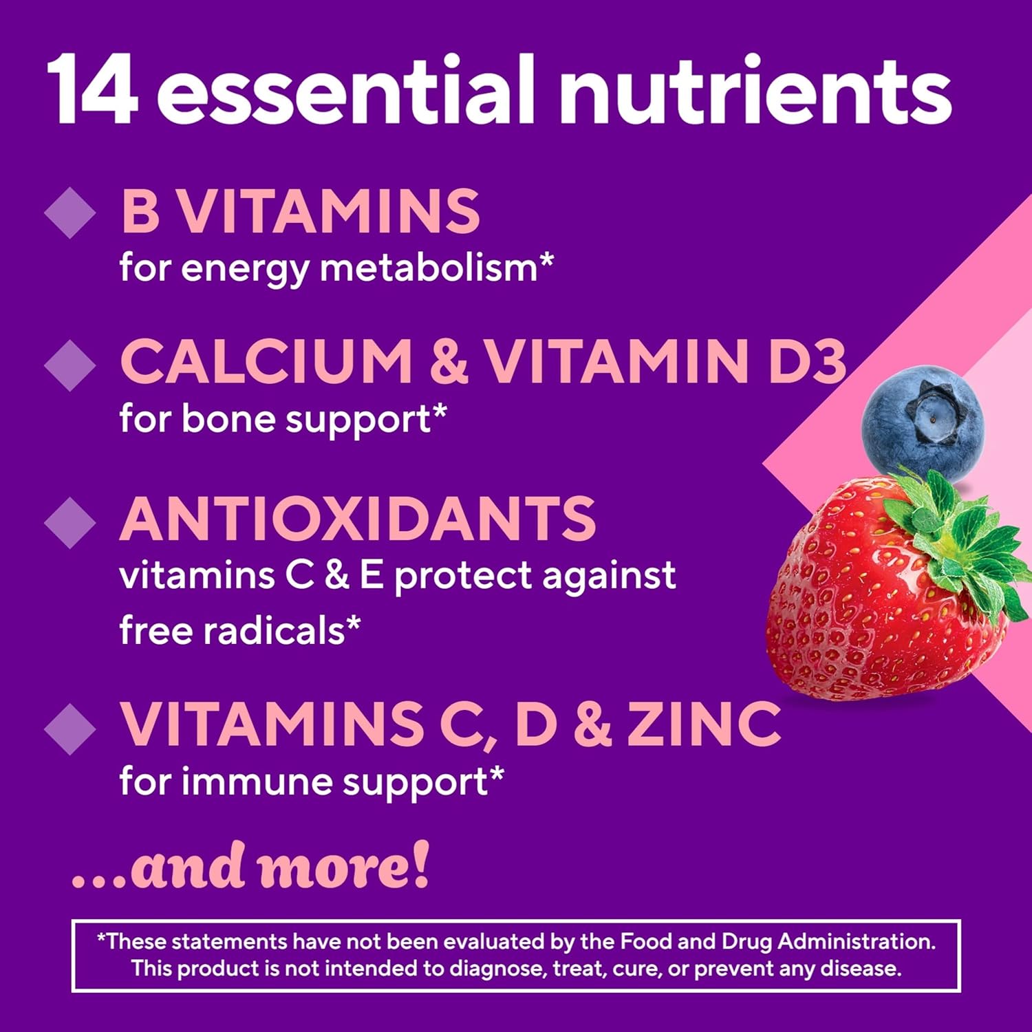 Vitafusion Women’s Sugar Free Daily Multivitamin Supplement, Keto Diet Friendly Adult Gummy Vitamin for Energy, Bone & Immune Support*, 90 Count