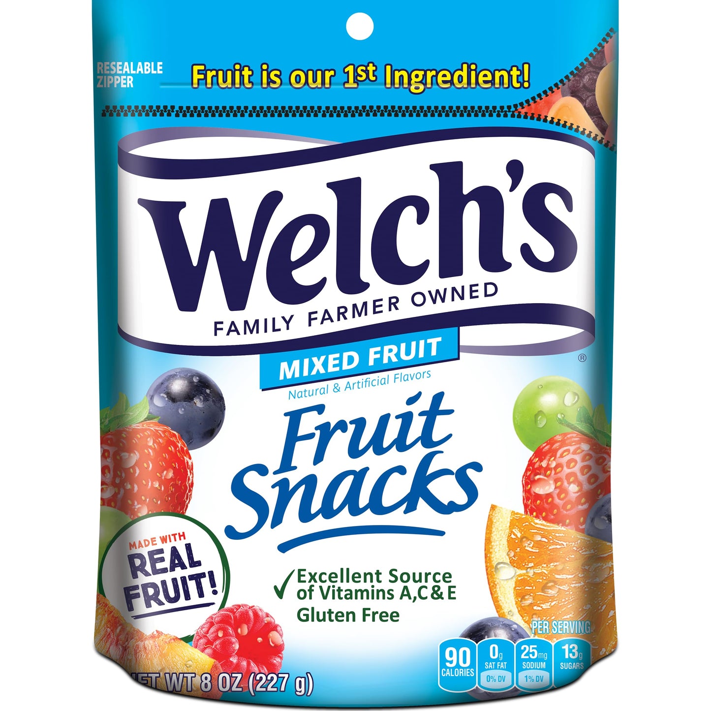 Welch's Fruit Snacks, Mixed Fruit, Individual Single Serve Bags, 0.8 oz (Pack of 40)