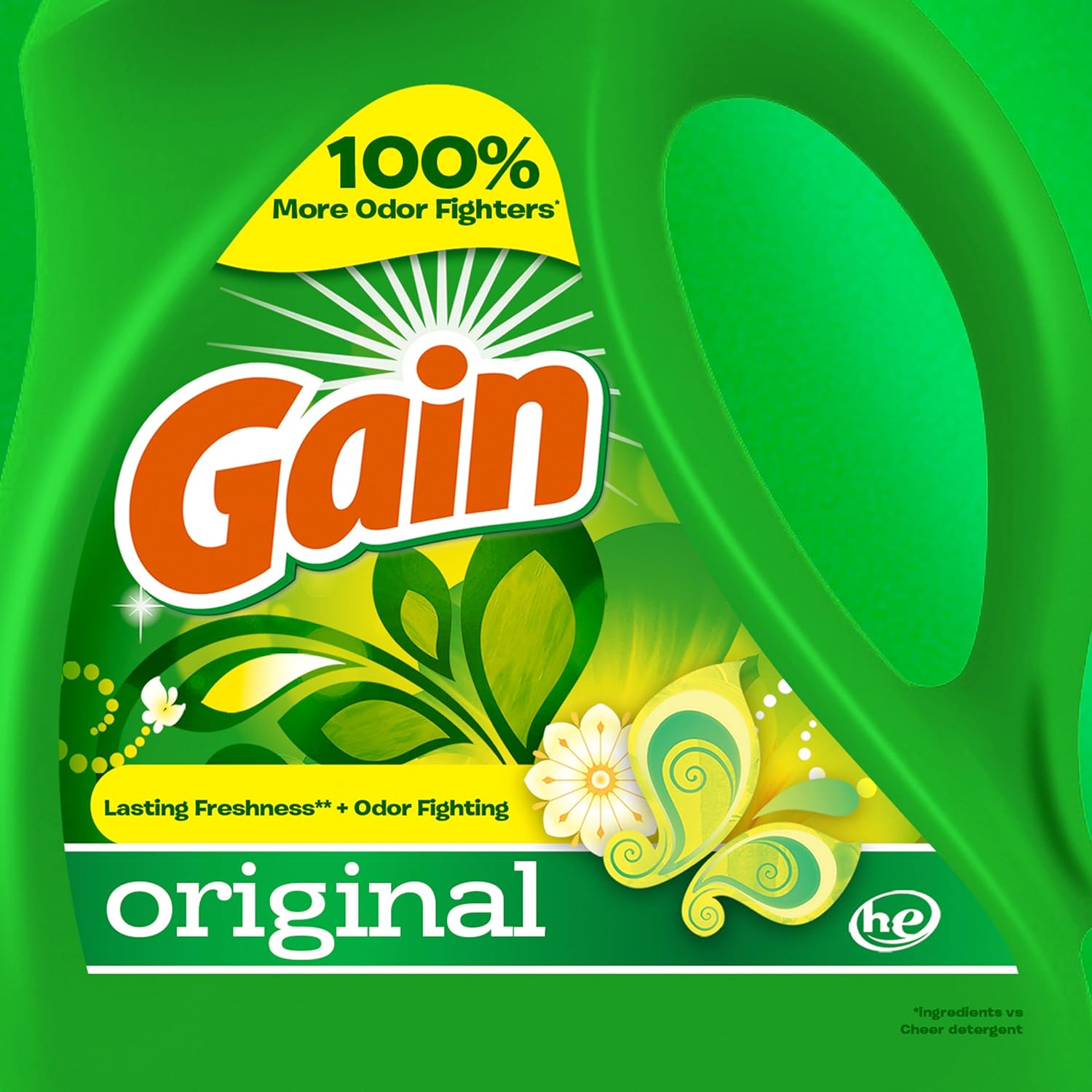 Gain + Aroma Boost Laundry Detergent Liquid, Original Scent, 107 Loads, 154 fl oz, HE Compatible Laundry Soap with Febreze and Oxi, Gain Laundry Detergent, Liquid Laundry Detergent