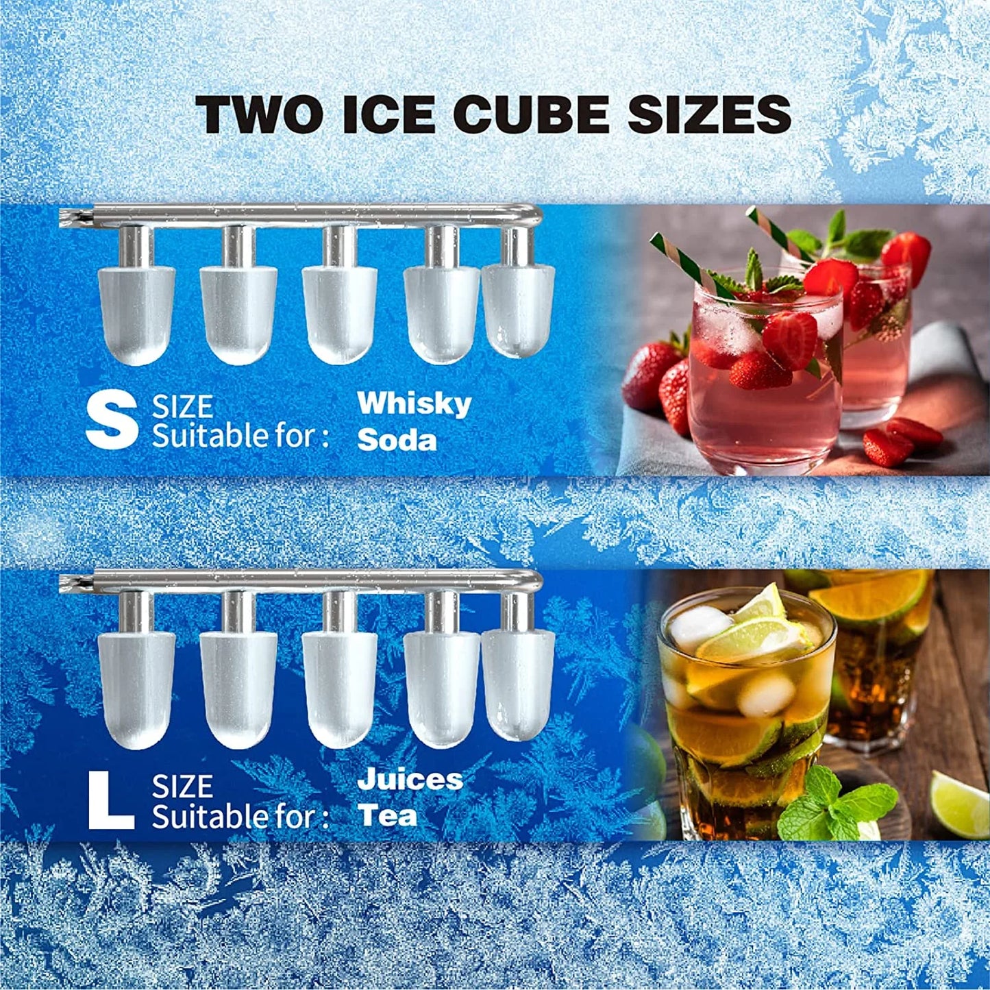 26.5 Lbs/Day Capacity Portable Ice Maker,Countertop Ice Maker,9 Ice Cubes Ready in 6 Mins, Self-Cleaning,With Basket & Scoop,For Home, Camping,White