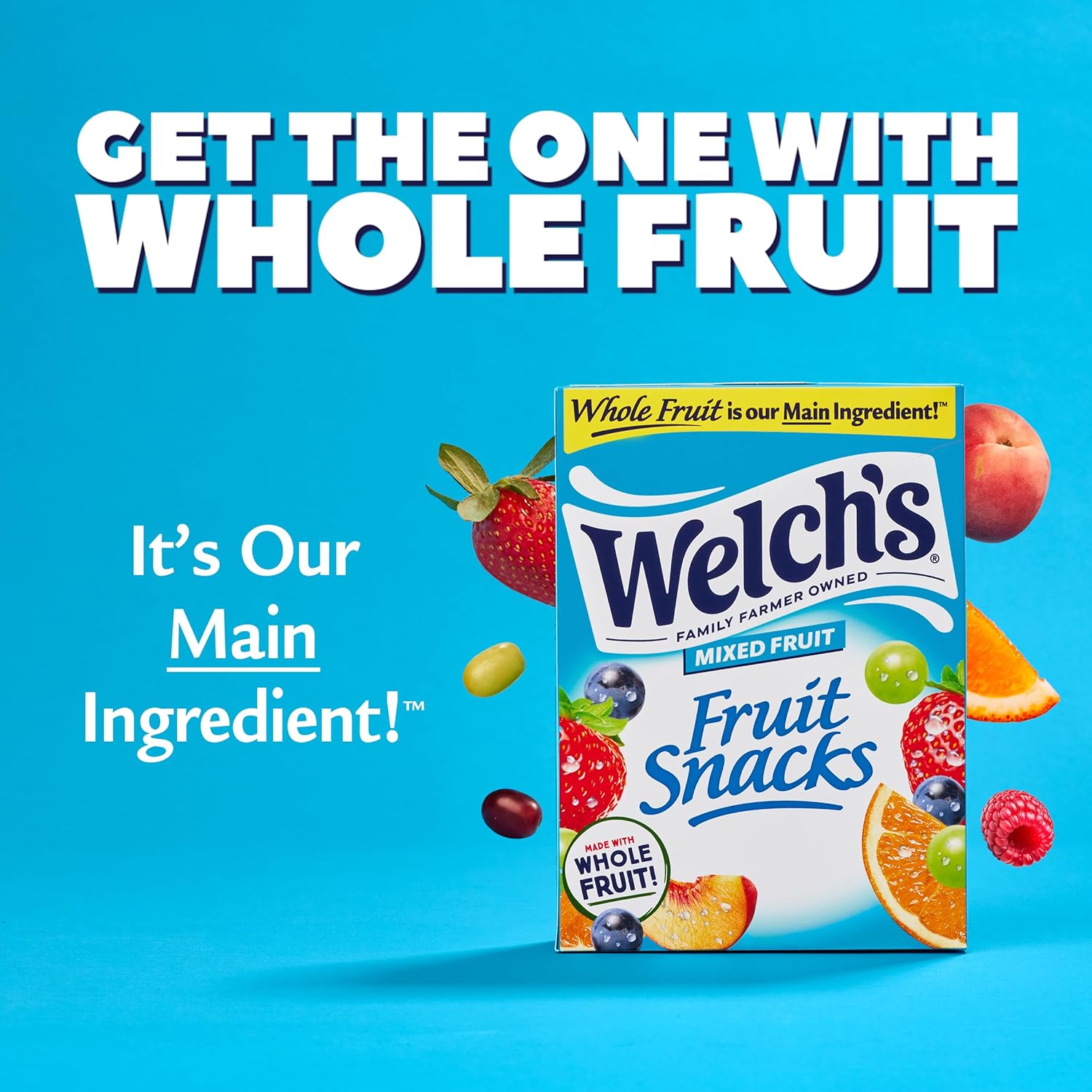 Welch's Fruit Snacks, Mixed Fruit, Individual Single Serve Bags, 0.8 oz (Pack of 40)
