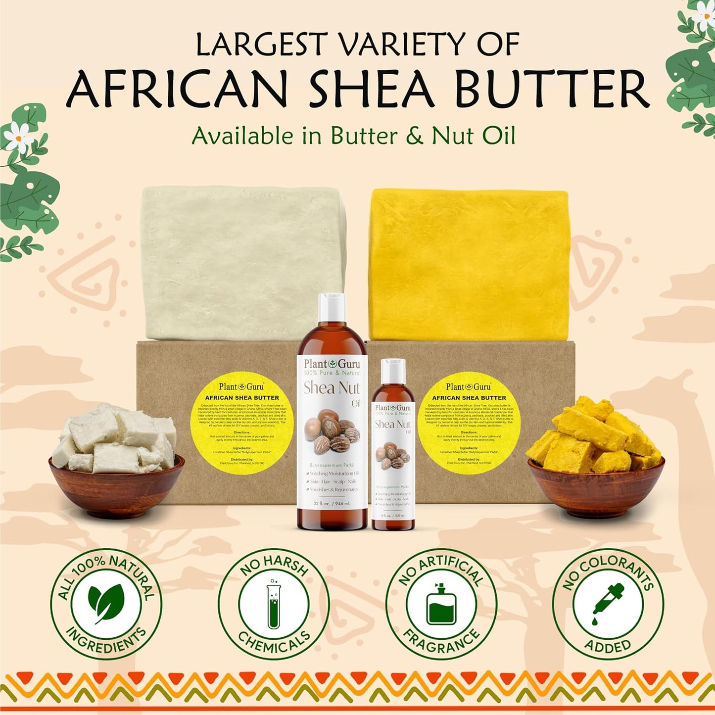 Raw African Shea Butter 32 oz. Bulk 100% Pure Natural Unrefined IVORY - Imported From Ghana - Ideal Moisturizer For Dry Skin, Body, Face And Hair Growth. Great For DIY Soap and Lip balm Making.