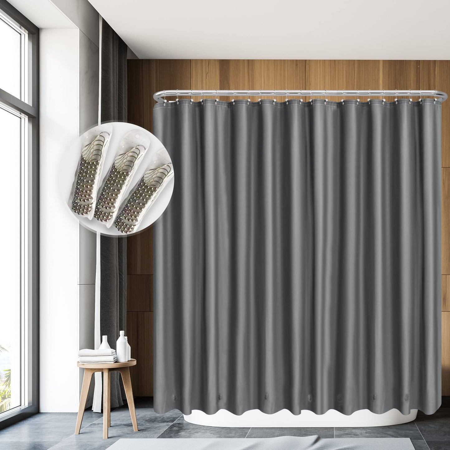 Barossa Design Plastic Shower Liner Clear - Premium PEVA Shower Curtain Liner with Rustproof Grommets and 3 Magnets, Waterproof Cute Lightweight Standard Size Bathroom Curtains - Clear