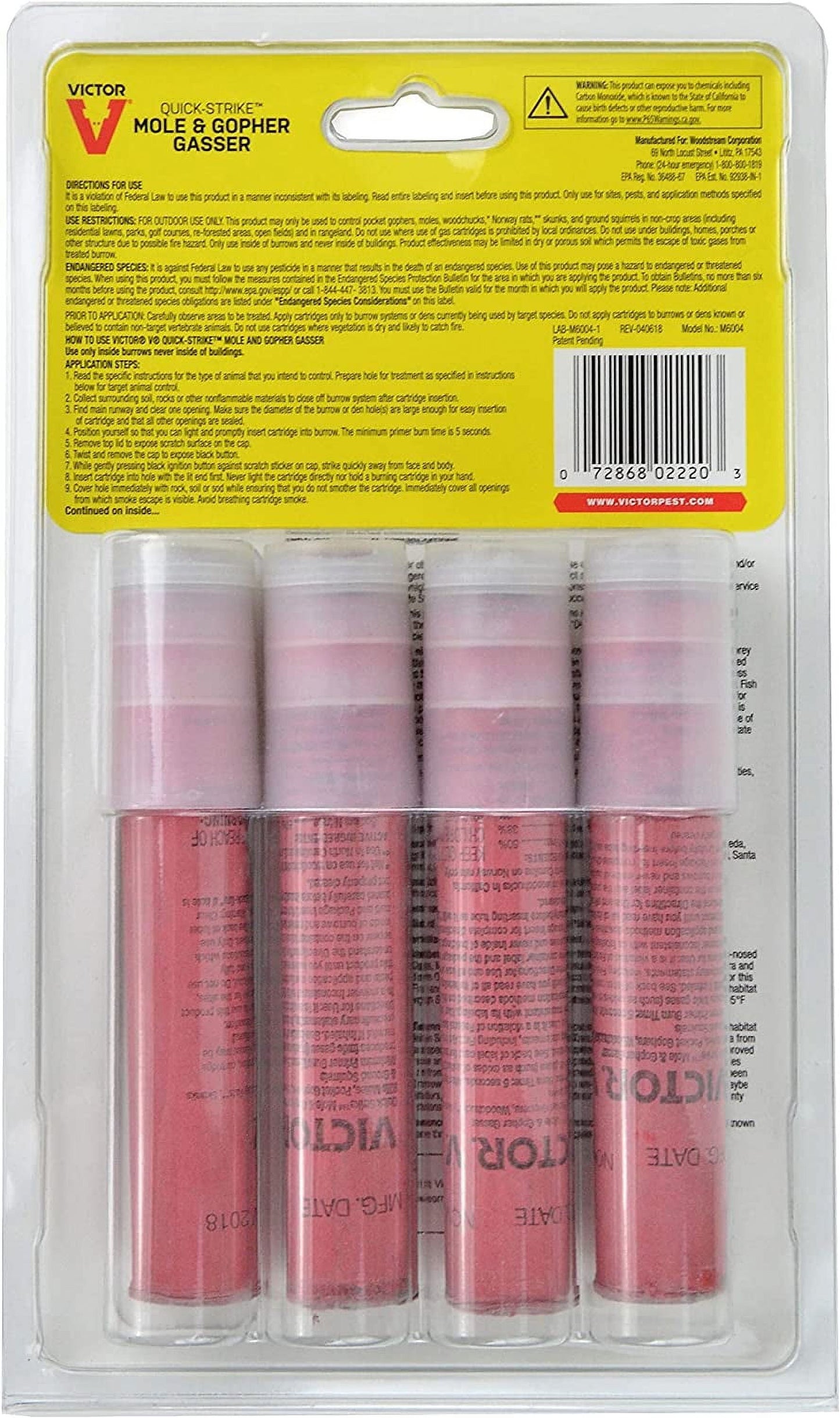 Quick Strike Mole, Gopher Gasser & Pests Control 4-Pk.