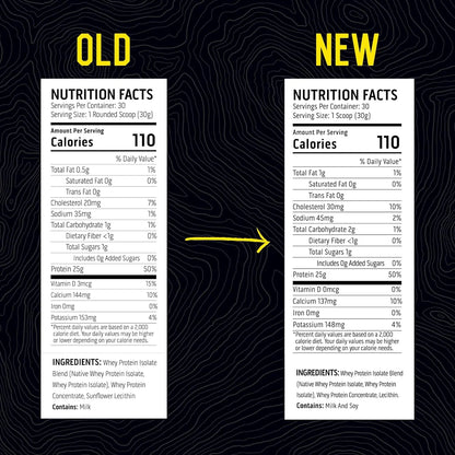 100% Whey Protein Powder - Post Workout Whey Protein Isolate, Unflavored, 2 Lb