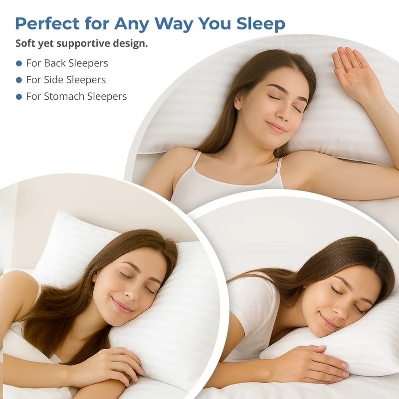 Bed Pillows for Sleeping - Plush Pillows for Bed - King Pillows 2-Pack