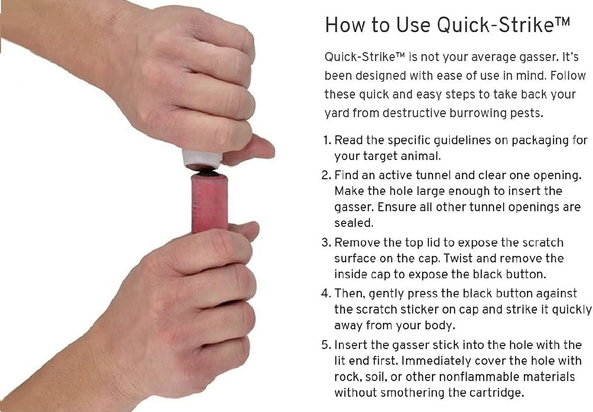Quick Strike Mole, Gopher Gasser & Pests Control 4-Pk.