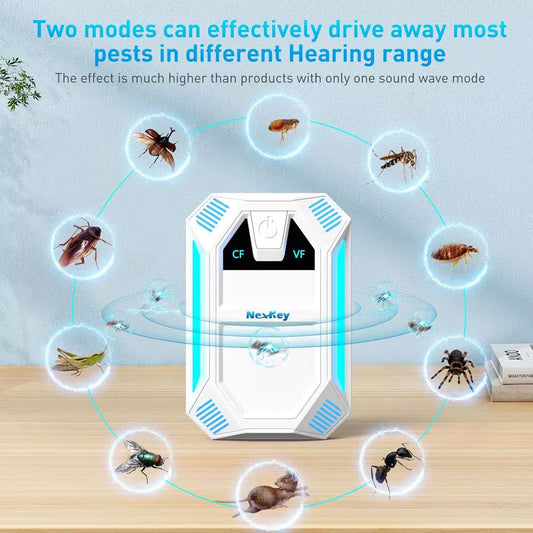 3-5-Watt White Ultrasonic Indoor Pest Control Repellent with 2 Mode Switching for Mice, Roach, Mosquito (6-Pack)
