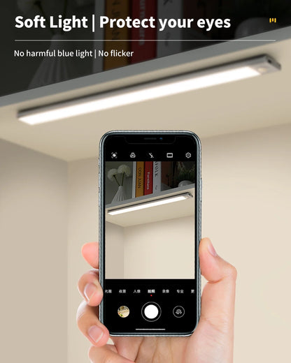 Under Cabinet Lighting, 54 LED Motion Sensor Light Indoor, 3 Color & Stepless Dimmable Closet Lights, Magnetic under Counter Lights for Kitchen, Stairs, Hallway - 2 Pack