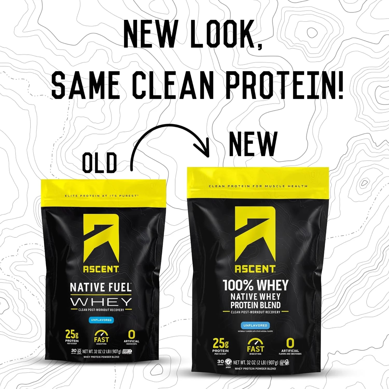 100% Whey Protein Powder - Post Workout Whey Protein Isolate, Unflavored, 2 Lb