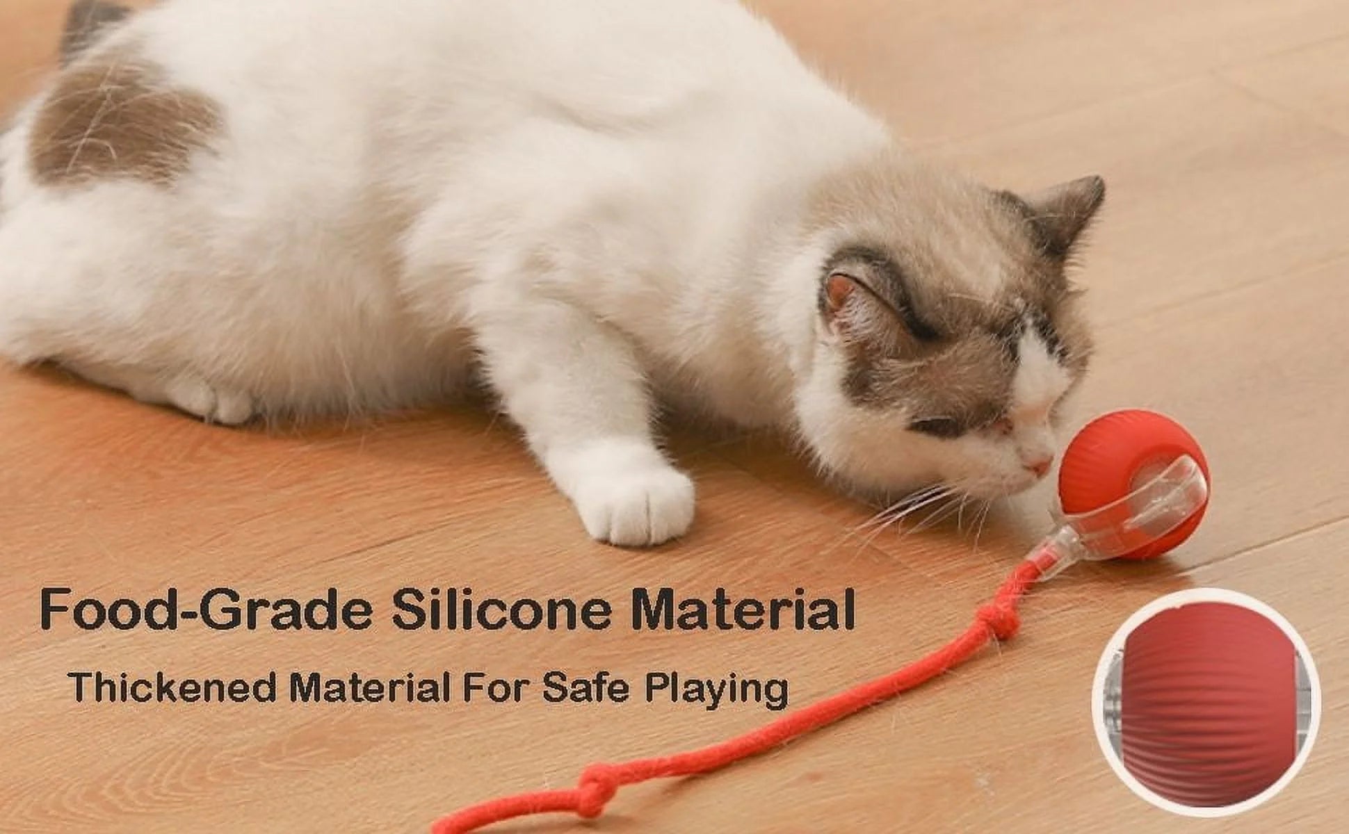 Interactive Cat Toy Ball, 2025 Upgraded Cat Toys for Bored Indoor Adult Cats, Smart Self Rolling Interactive Dog Ball Toys, Automatic Moving Peppy Pet Ball for Cats Kitten