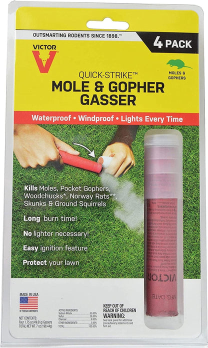 Quick Strike Mole, Gopher Gasser & Pests Control 4-Pk.