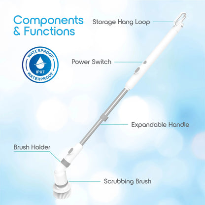 Electric Cleaning Brush 9 in 1 Multifunctional Cordless Handheld Shower Scrubber Spin Cleaner Tools for Bathroom Kitchen Cleaner