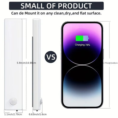 Under Cabinet Lights 6 Pack Motion Sensor Light Indoor LED USB-C Rechargeable Battery Operated Stick-On Light for Kitchen Night