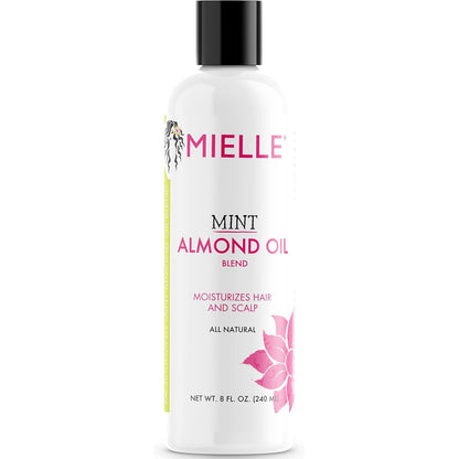 Mint Almond Oil - Lightweight Dry Scalp Oil to Lock in Moisture and Help Encourage Longer, Healthier Hair - Suitable for All Hair Types (8 Fl Oz)