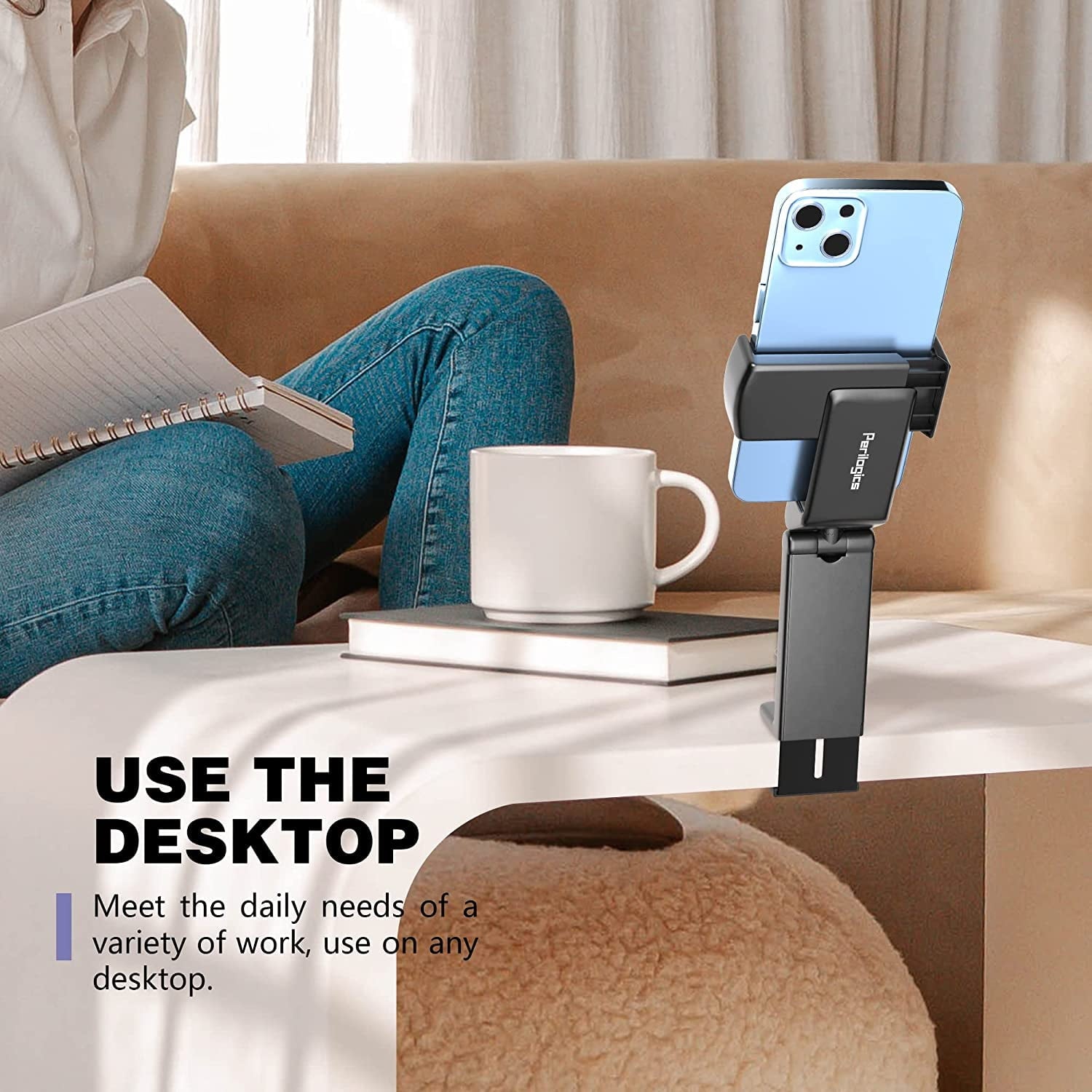 Universal Airplane Travel Phone Holder Mount, Hands-Free Viewing with Dual 360° Rotation, Black