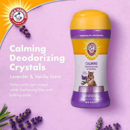 Cat Litter Deodorizing Crystals, Lavender & Vanilla Scent 15 Oz
