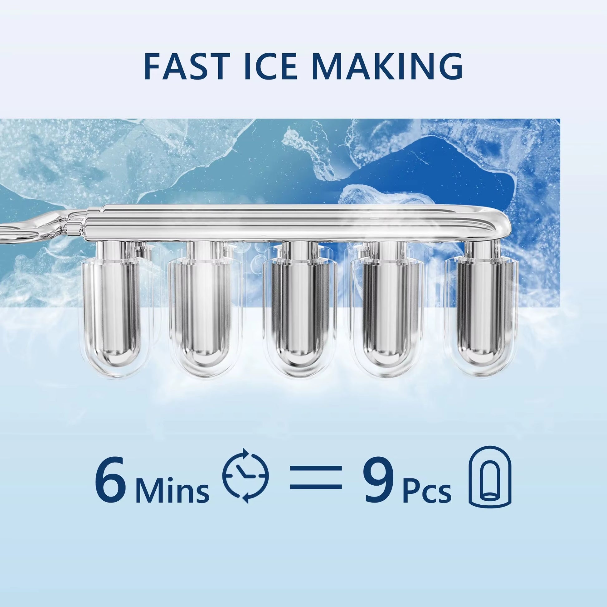 Ice Maker Countertop , 26.5 Lbs/24H, 9 Cubes in 6 Mins,Self-Cleaning, Portable Ice Maker with Handle for Home,Red