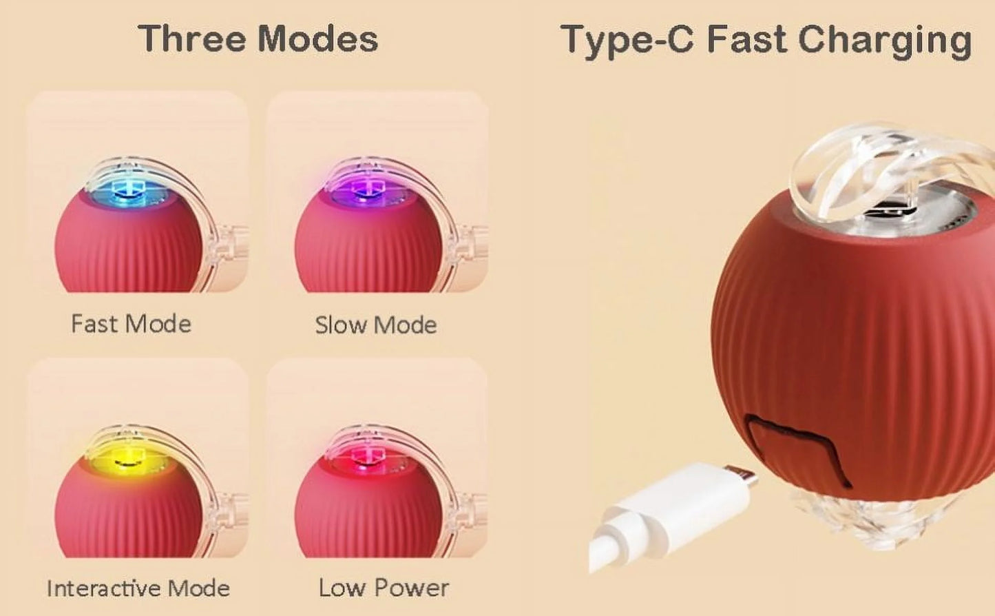 Interactive Cat Toy Ball, 2025 Upgraded Cat Toys for Bored Indoor Adult Cats, Smart Self Rolling Interactive Dog Ball Toys, Automatic Moving Peppy Pet Ball for Cats Kitten