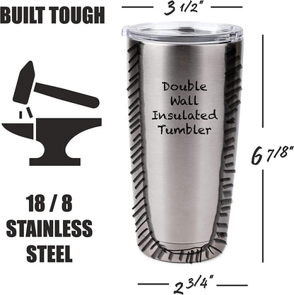 Bulldog 20 Oz. Stainless Steel, Vacuum Insulated Tumbler with Spill Proof Lid - 3D Print - Insulated Travel Mug for Hot or Cold Drinks (Bulldog Tumbler)