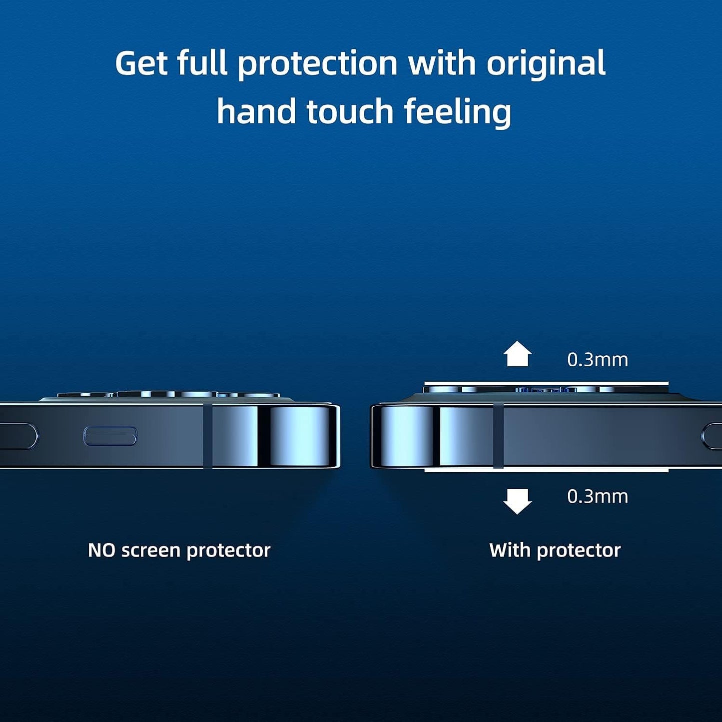 Designed for Iphone 13 Pro, [4 Pack] 2 Pack Screen Protector + 2 Pack Camera Lens Protector with 0 Failure Easy Install Kit,  Premium Tempered Glass Screen, HD Full Coverage Protection Anti- Scratch, Compatible with Iphone 13 Pro (6.1”)