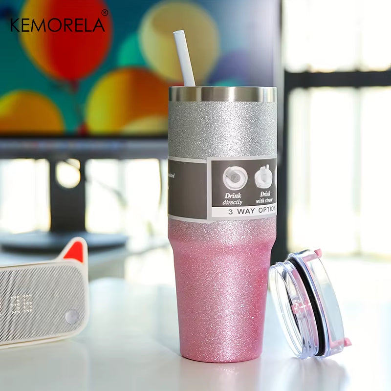 600/900ML Stainless Steel Insulated Bottle Car Cup Diamond Paint Insulated Tumblers Outdoors Keeps Hot or Cold for Hours