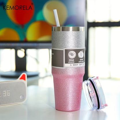 600/900ML Stainless Steel Insulated Bottle Car Cup Diamond Paint Insulated Tumblers Outdoors Keeps Hot or Cold for Hours