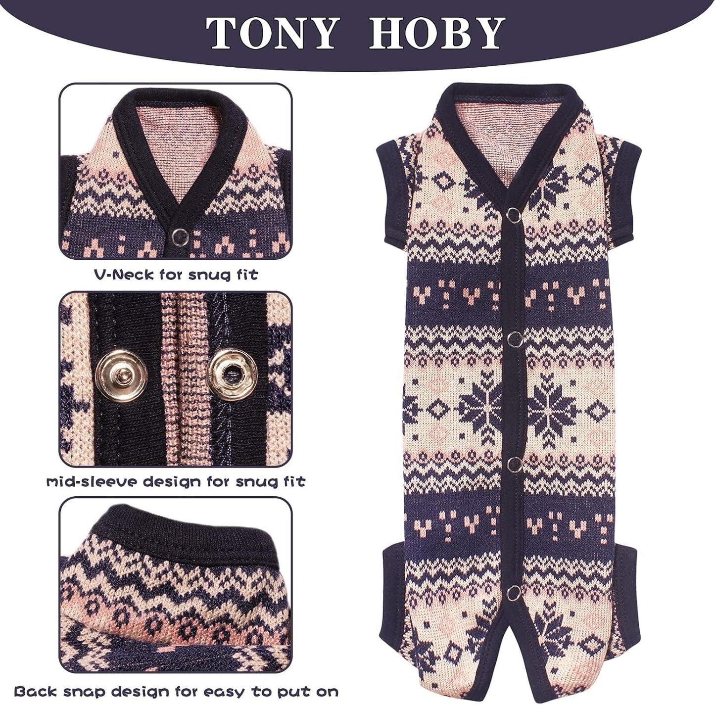 Dog Sweater, Dog Winter Sweater, Knitted Warm Dogs Shirts for New Year for Small Medium Dogs (Blue, Girl, XS)