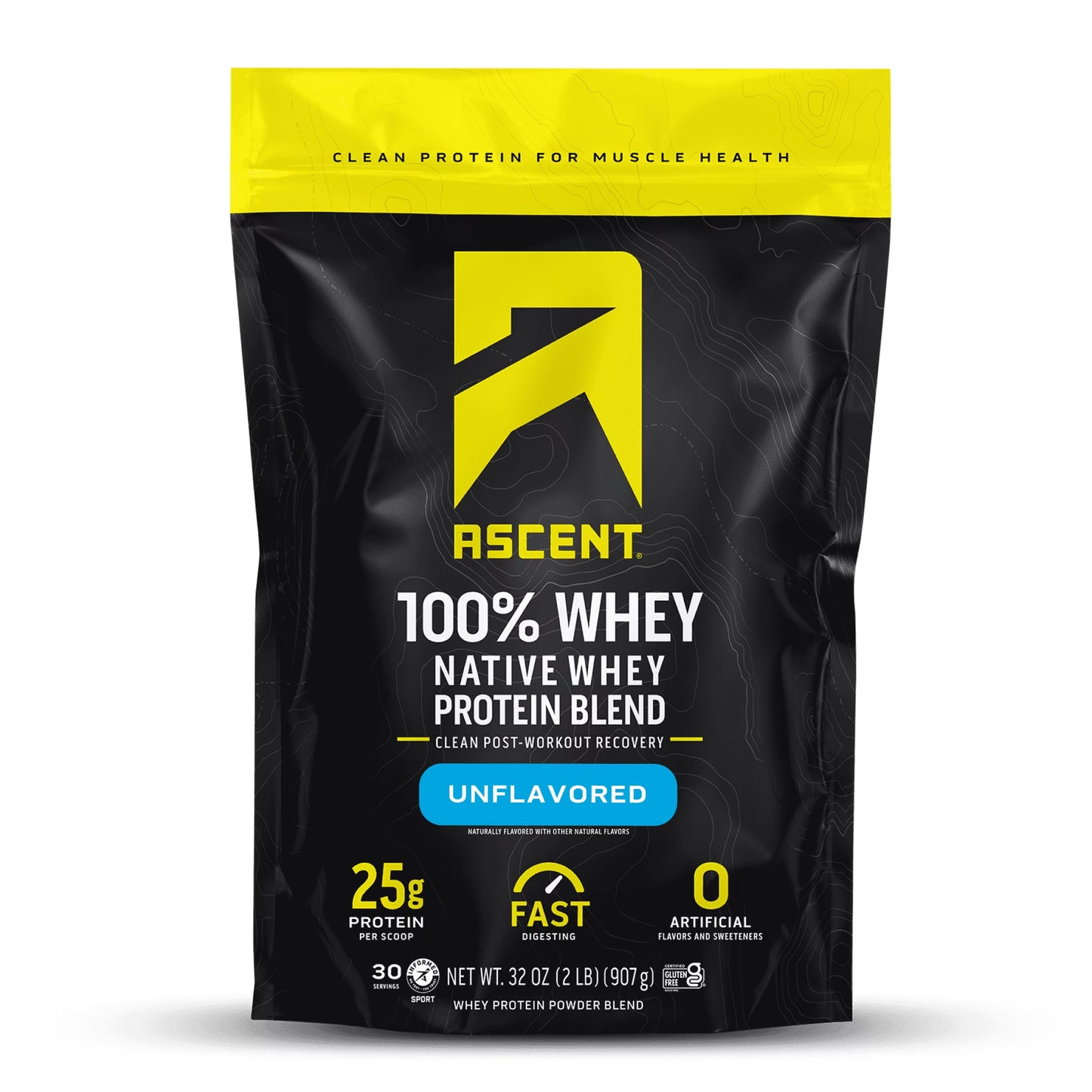 100% Whey Protein Powder - Post Workout Whey Protein Isolate, Unflavored, 2 Lb