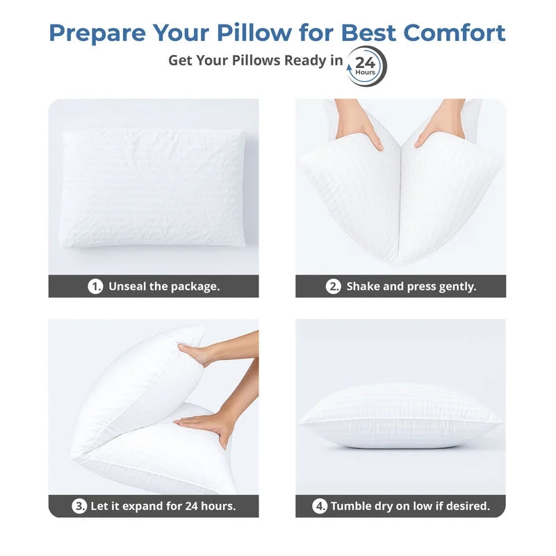 Bed Pillows for Sleeping - Plush Pillows for Bed - King Pillows 2-Pack