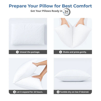 Bed Pillows for Sleeping - Plush Pillows for Bed - King Pillows 2-Pack