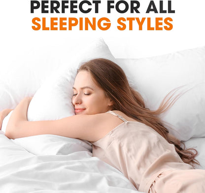 Standard Size Bed Pillows - down Alternative Pillows, Soft Bed Pillows & Positioners, Hotel Quality Standard Pillows Set of 4, Luxury Pillows for Comfortable and Restful Sleep