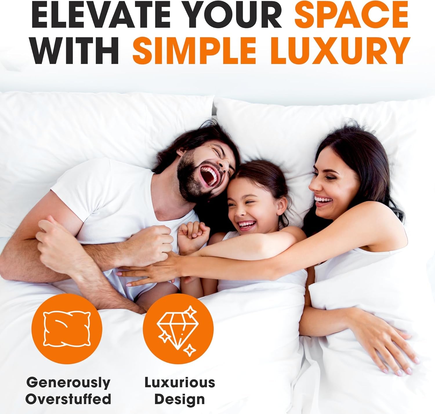 Standard Size Bed Pillows - down Alternative Pillows, Soft Bed Pillows & Positioners, Hotel Quality Standard Pillows Set of 4, Luxury Pillows for Comfortable and Restful Sleep