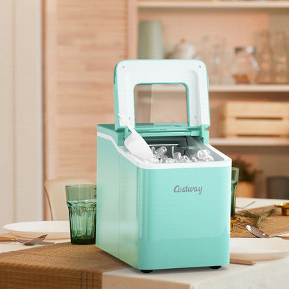 Portable Ice Maker Machine Countertop 26Lbs/24H Self-Cleaning W/ Scoop Green