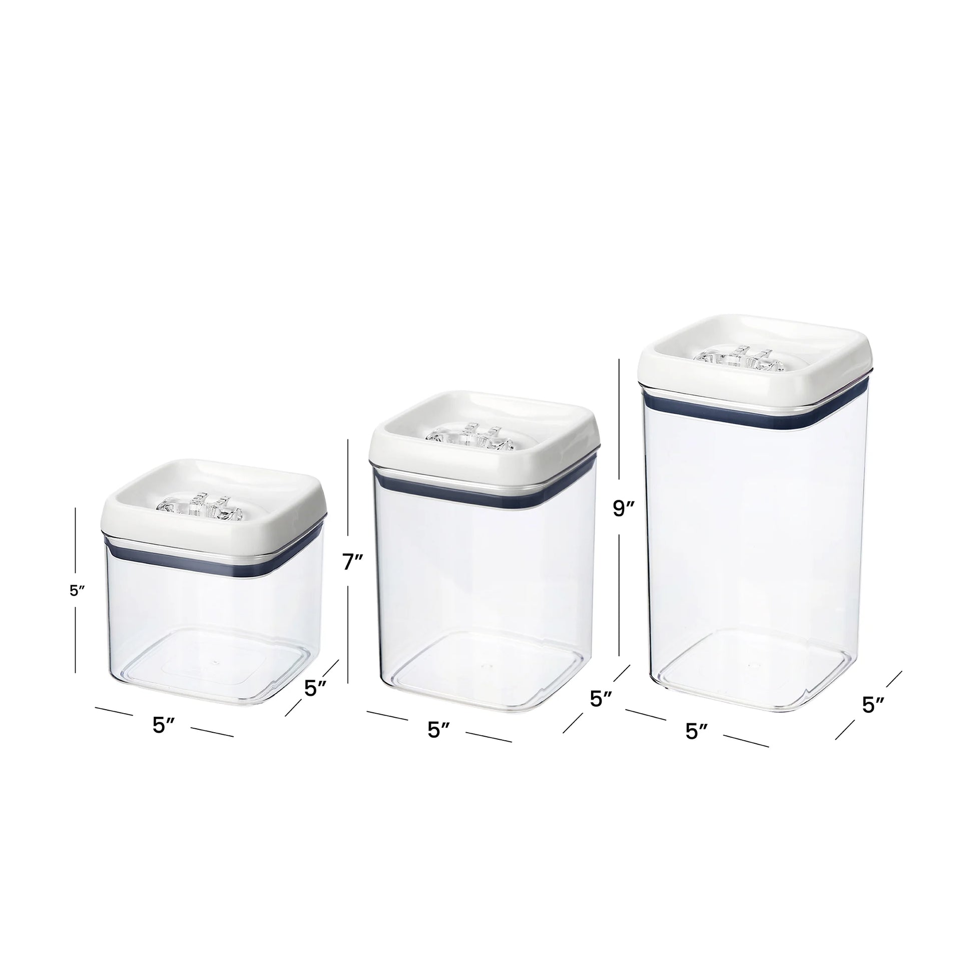 Canister Pack of 3, Flip-Tite® Square Food Storage Container Set