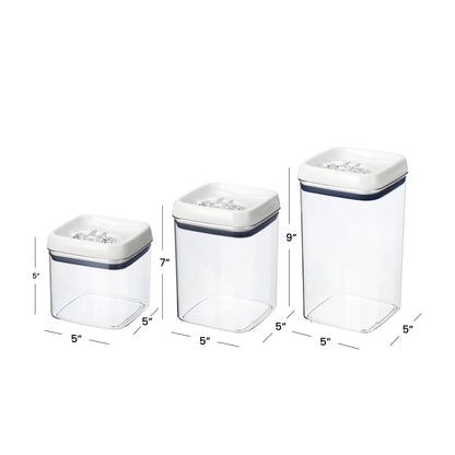Canister Pack of 3, Flip-Tite® Square Food Storage Container Set