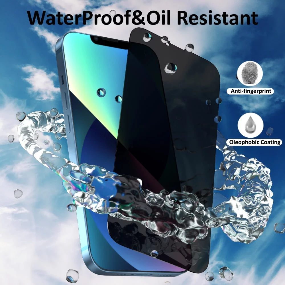 Iphone 13 Privacy Screen Protector + Camera Lens Protector, anti Spy Case Friendly Tempered Glass 9H Black