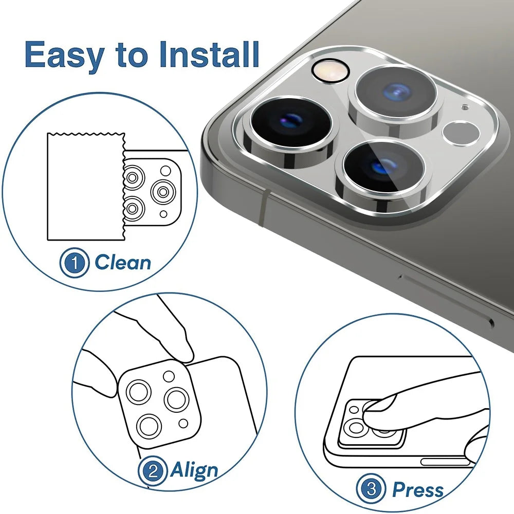 Iphone 13 Mini Screen Protector Tempered Glass + Camera Lens Protector, for Iphone 12 13 Pro Max Screen Protector, 9H Clear