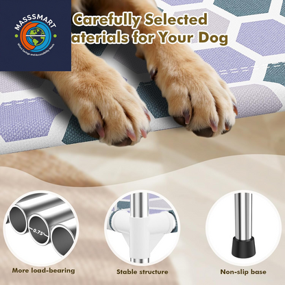 Elevated Dog Bed, Cooling Outdoor Dog Cot with 3-Sided Guard Rails, Raised Pet Bed for Indoor and Outdoor, Durable & Breathable(19.8" L X 19.8" W X 5.9" Th)